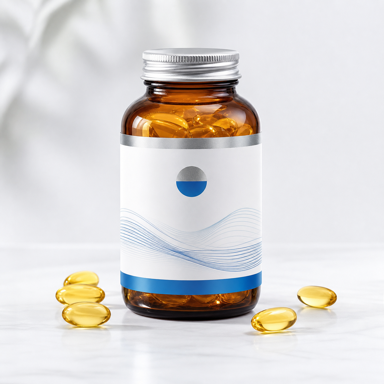 Envase premium ficticio de omega 3
