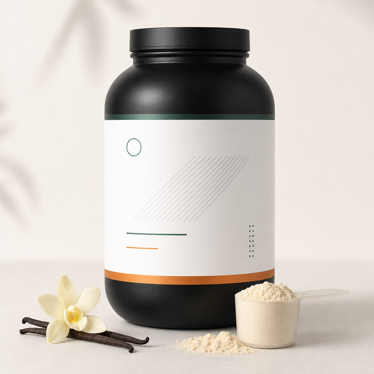 Envase premium ficticio de proteina whey