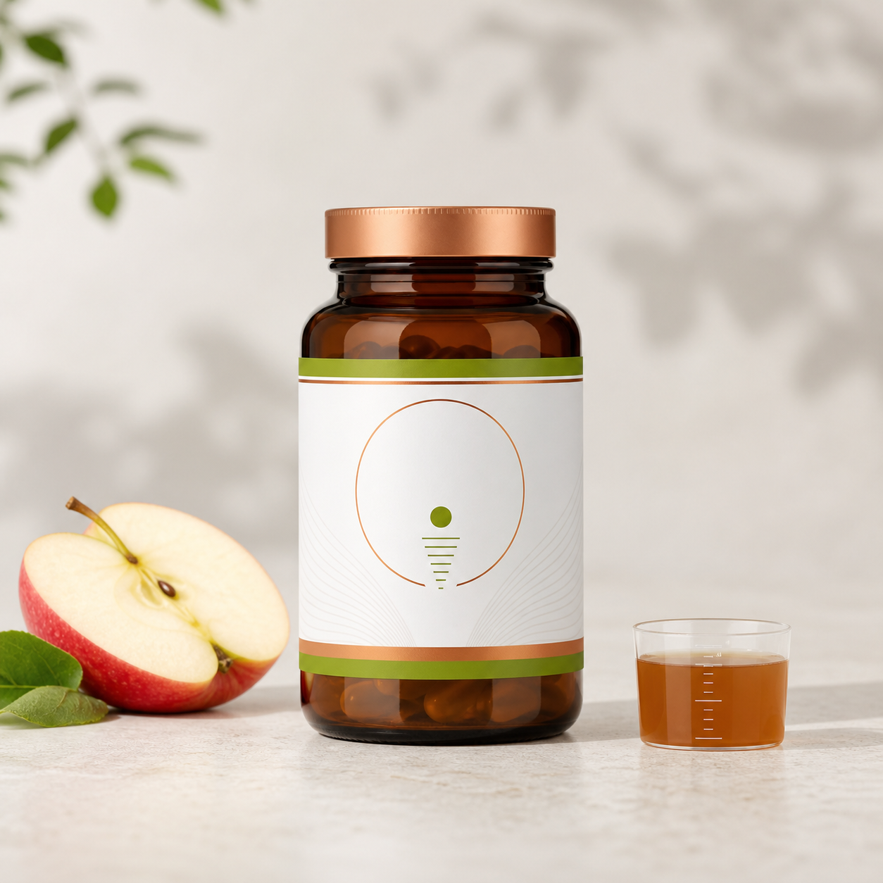 Vinagre de manzana premium ficticio